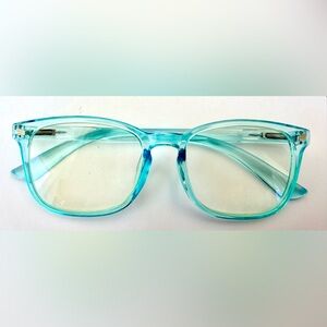 Readers +2.00 Strength_Clear Ocean Blue_Spring Temple Hinge Frame